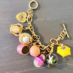 Juicy Couture Gold Charm Bracelet with all the charms